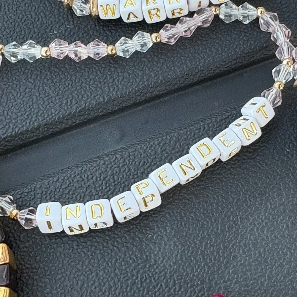 Beaded Stretch Bracelets Lot of 10 Inspirational Gifts Camp Warrior Love Be You